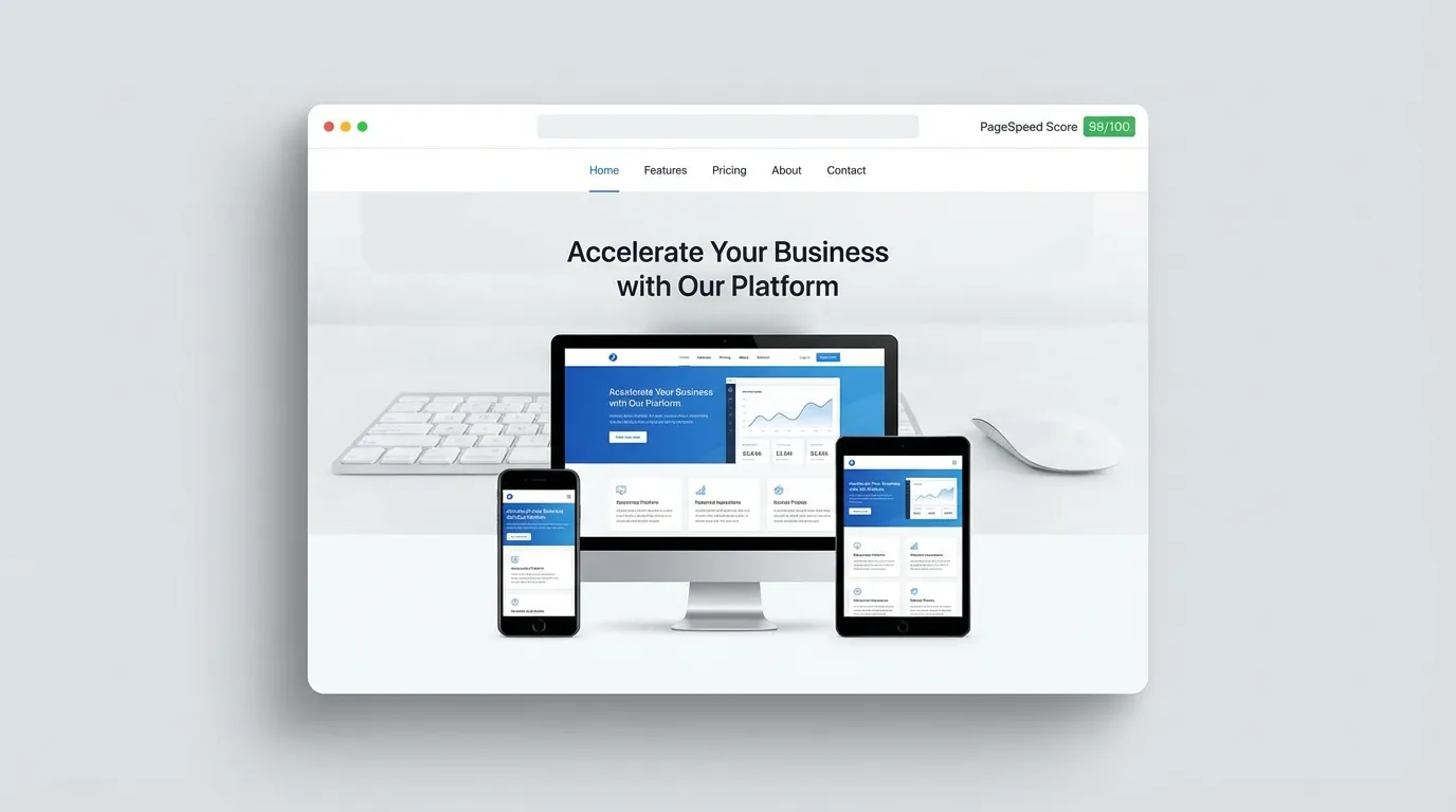 Moderne, schnelle Website mit cleaner UI und Top-PageSpeed-Score